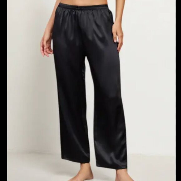 Nordstrom Washable 100% Matte Silk Black Drawstring Pants Size Small $225 - Picture 1 of 8
